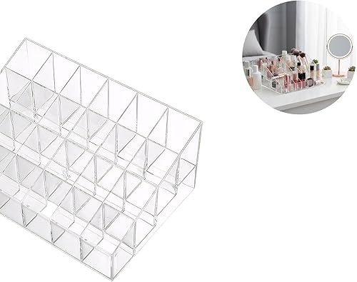 Miniatura 5 de letixnink Clear Lipstick Organizer for Vanity Makeup Storage Box Cosmetic Holder for Desk and Bathroom Organization