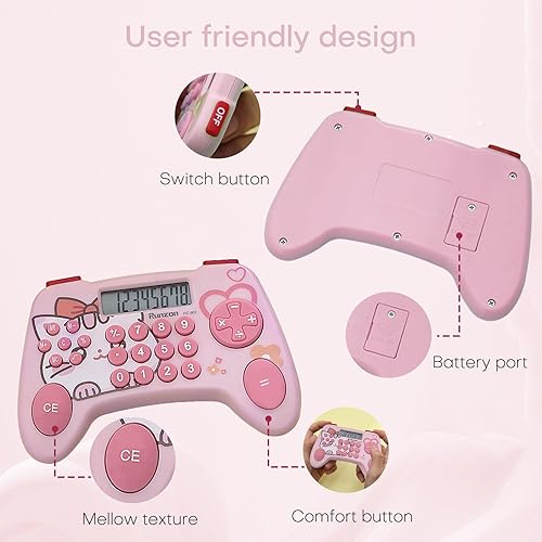 Miniatura 4 de Calculadoras rosadas Básicas para Profesores Oficina Básica de Conceptos Básicos, Matemáticas Electrónicas, Suma, Resta, División y Multiplicación,