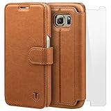Galaxy S6 Case, TANNC Flip Leather Wallet Phone Case Credit Card Holder for Samsung S6 Device - Brown