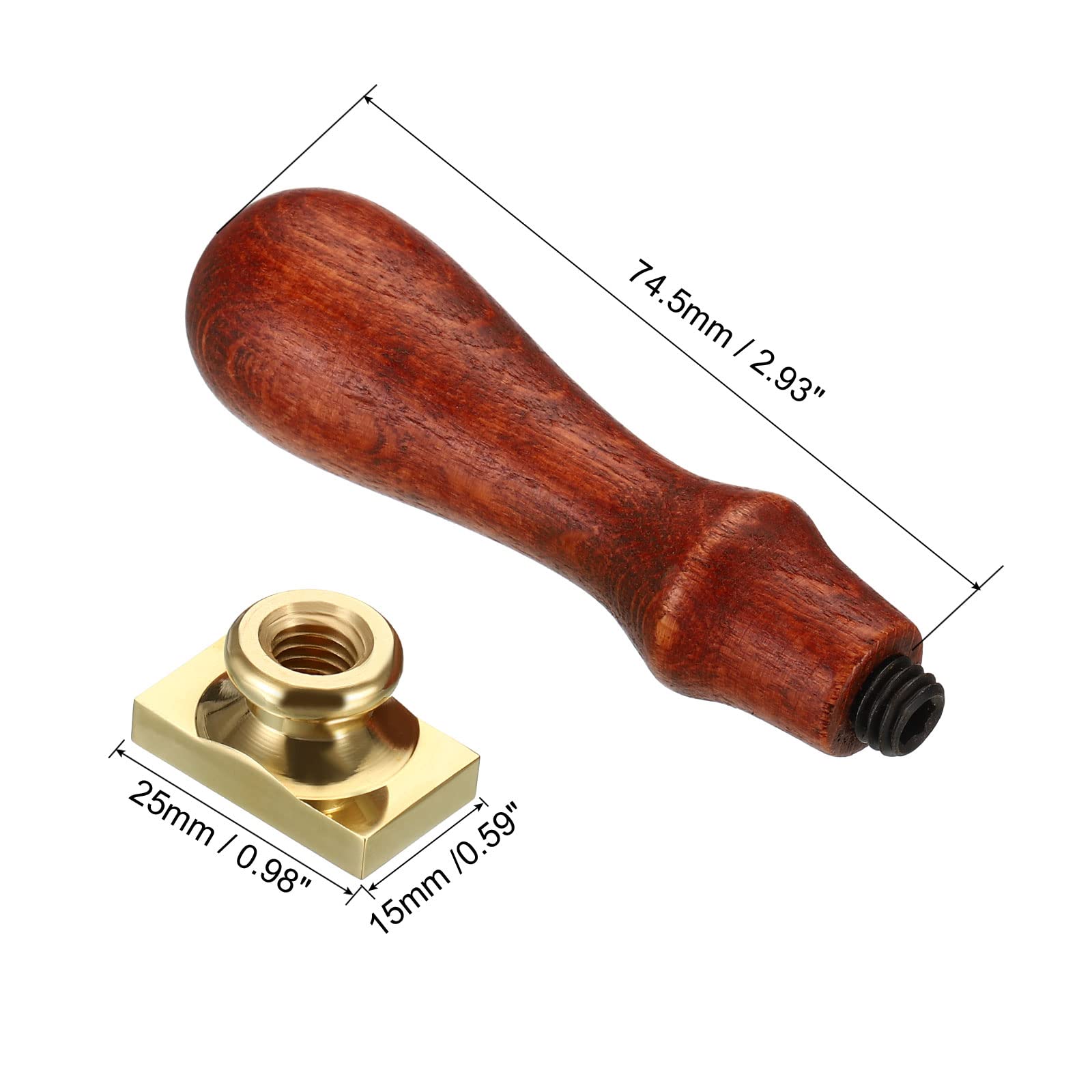 PATIKIL Rectangle Blank Wax Seal Stamp - Image 2