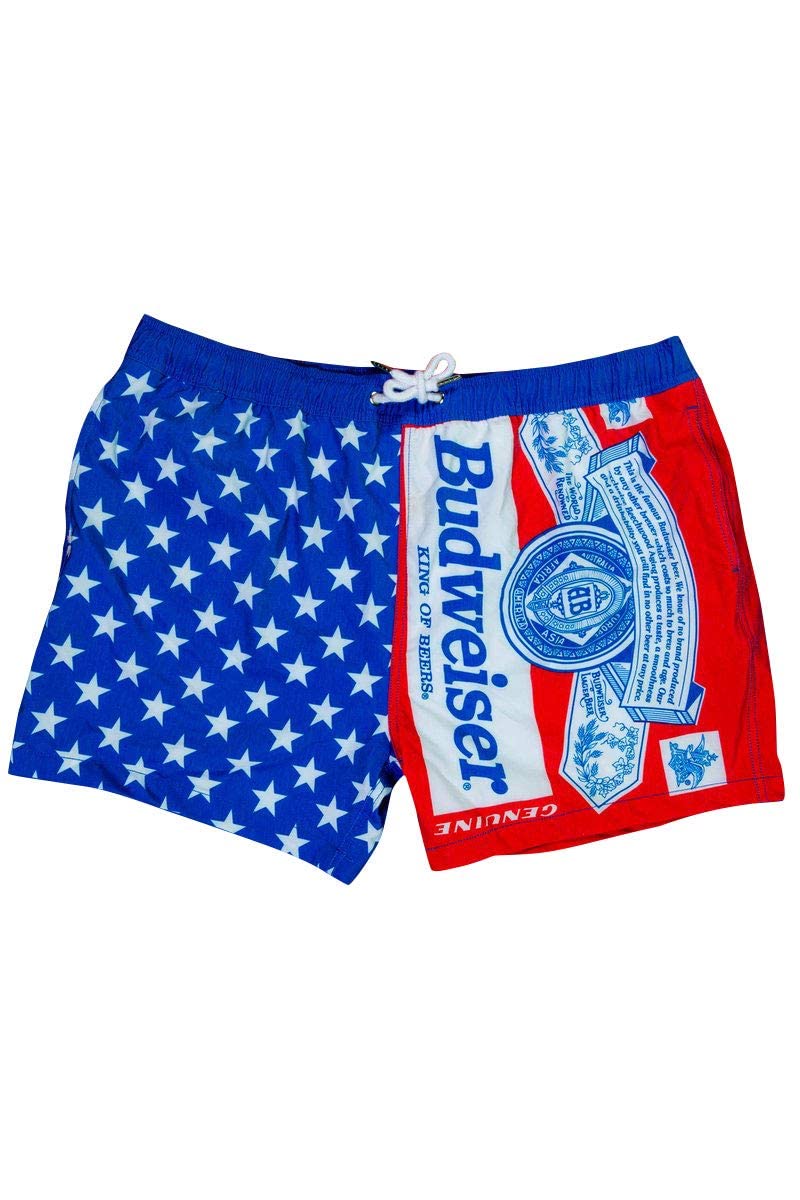 Shinesty Mens Budweiser Swim Trunks The Bud Diesels