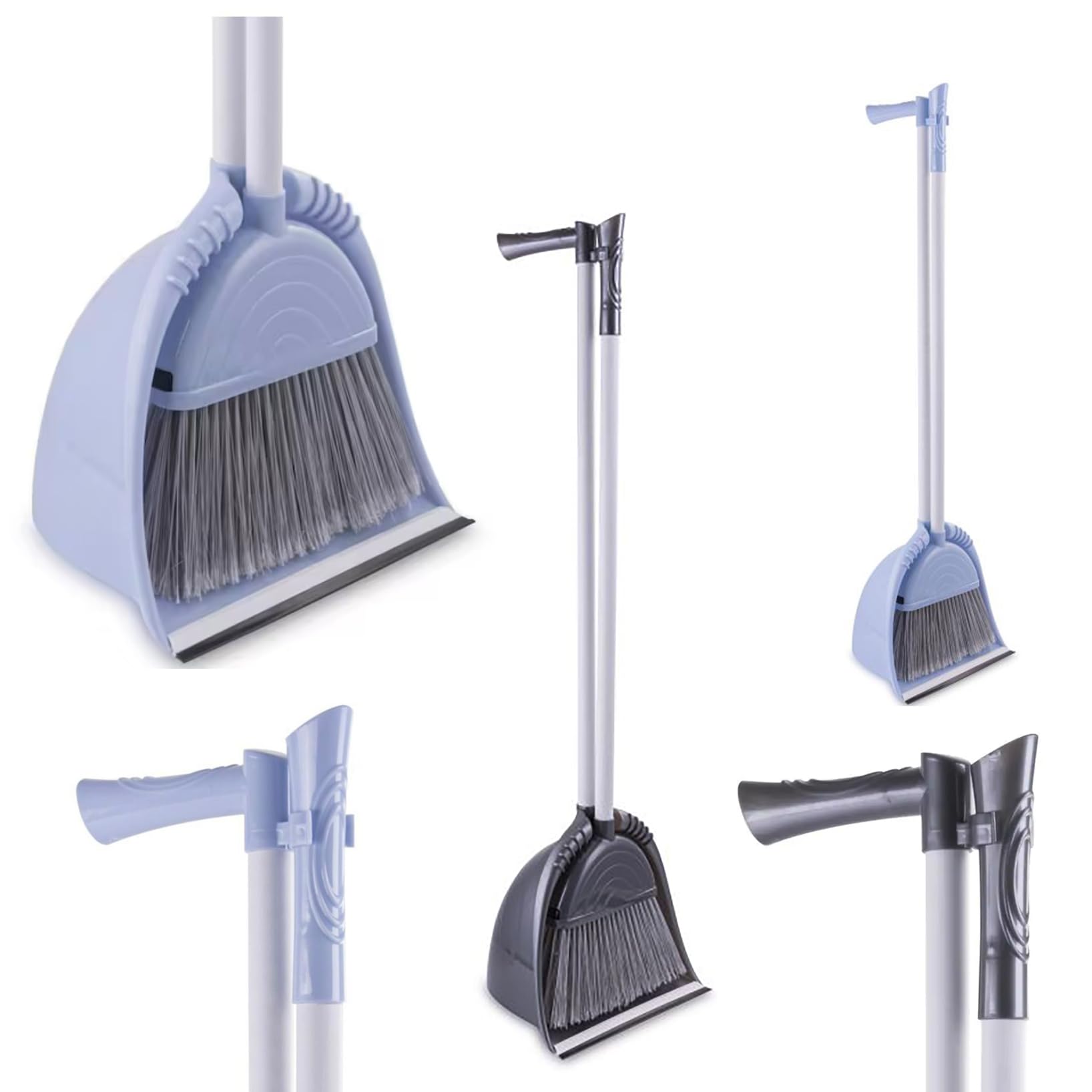 Hk Online Multicolor Ultimate Pretty Pastels Sweeper Set With Rubber Grip Shovel -Handheld Broom, Sweeping Brush, Cleaning Set, Floor Sweeping Set (Pretty Pastels Sweeper Set)
