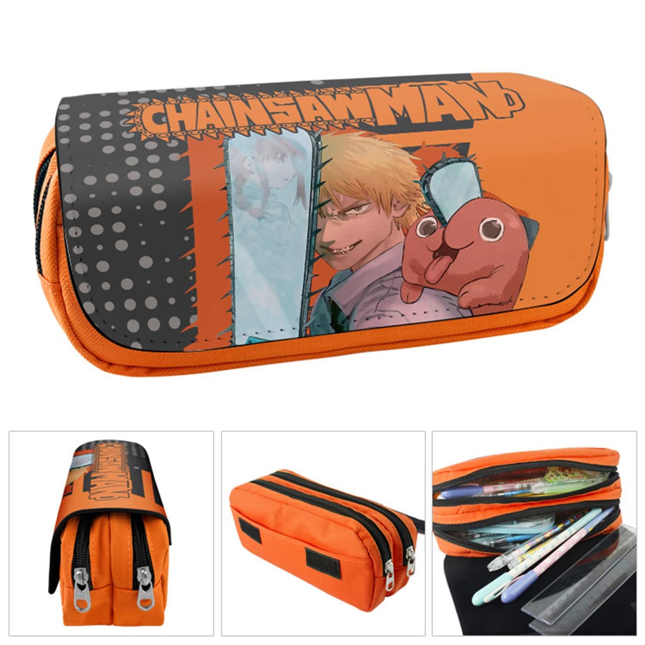 Amazon.co.jp: チェンソーマン ペンケース 筆箱 文具ケース 大容量 筆