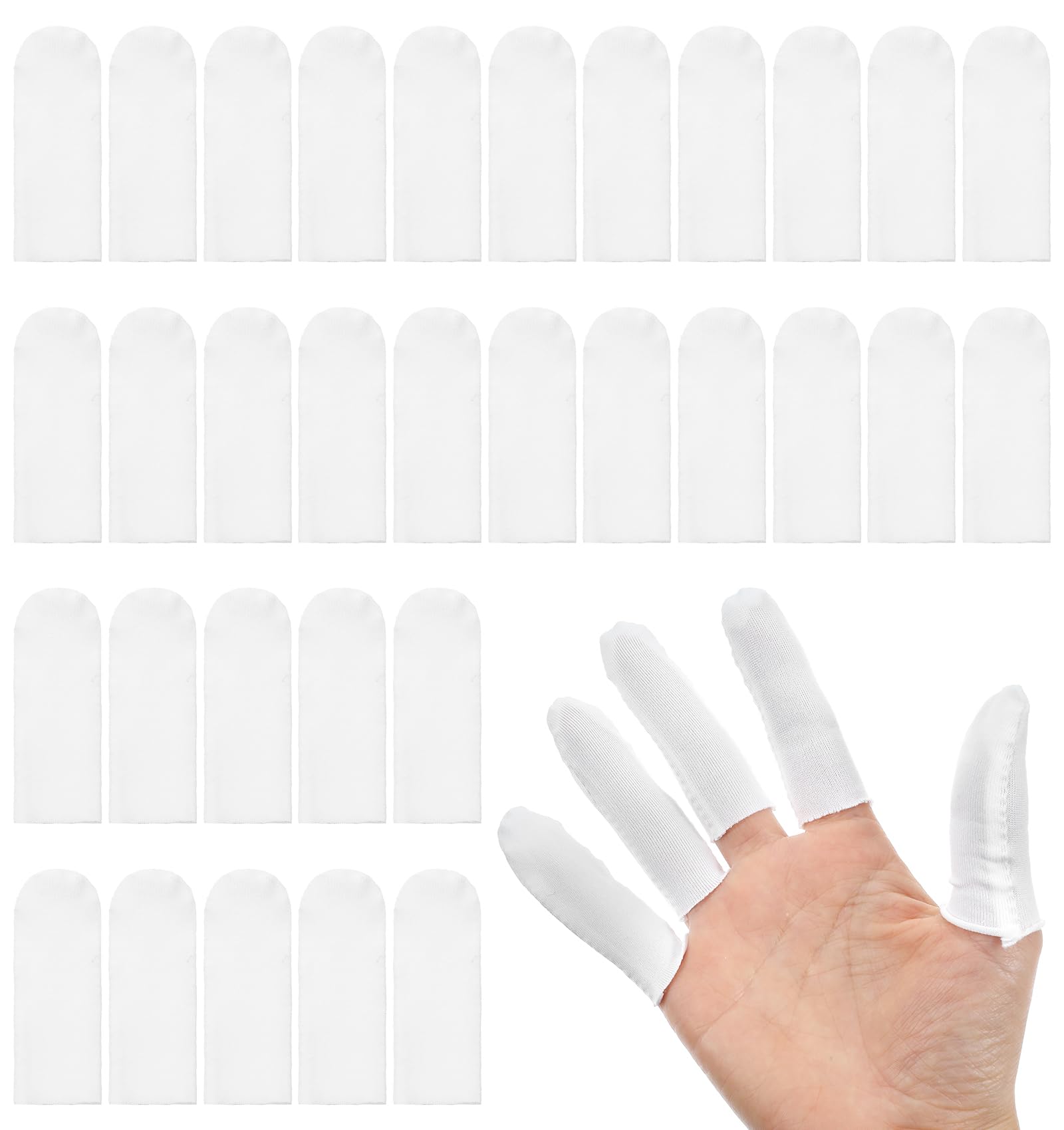 Photo 1 of 100 Pieces Cotton Finger Cots, Cotton Finger Covers Elastic