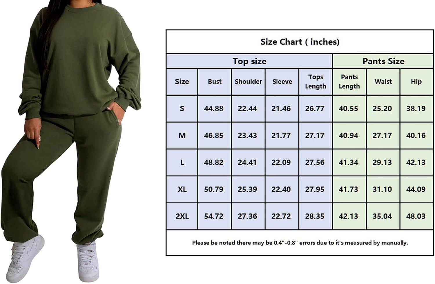 Nimsruc ツーピースアウトフィット 女性用 スウェットスーツセット カジュアル 長袖 プルオーバー ポケット ジョギングスーツ
