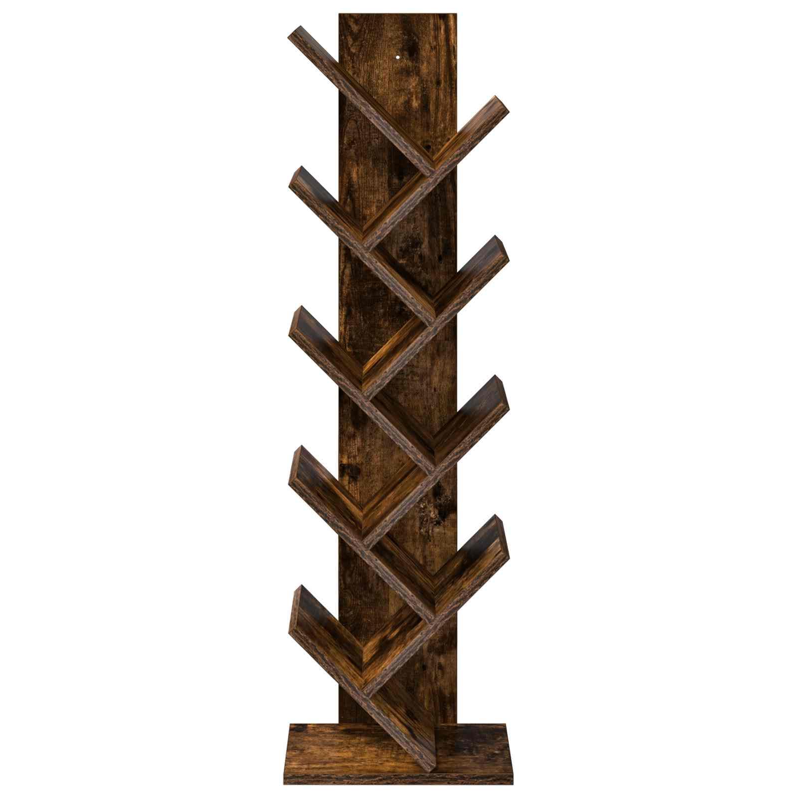 Scaffale a 6 ripiani, 30 x 18 x 100 cm, in legno, salvaspazio, per libri, decorazione e conservazione in soggiorno, camera da letto, ufficio, cameretta dei bambini, corridoio