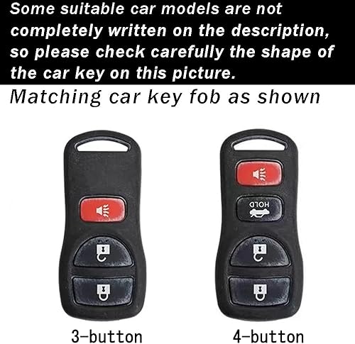 Miniatura 2 de ontto Carcasa para llave de control remoto inteligente de 3 botones para Nissan 2002-2006, bolsa para llavero de TPU Dudable antiarañazos para
