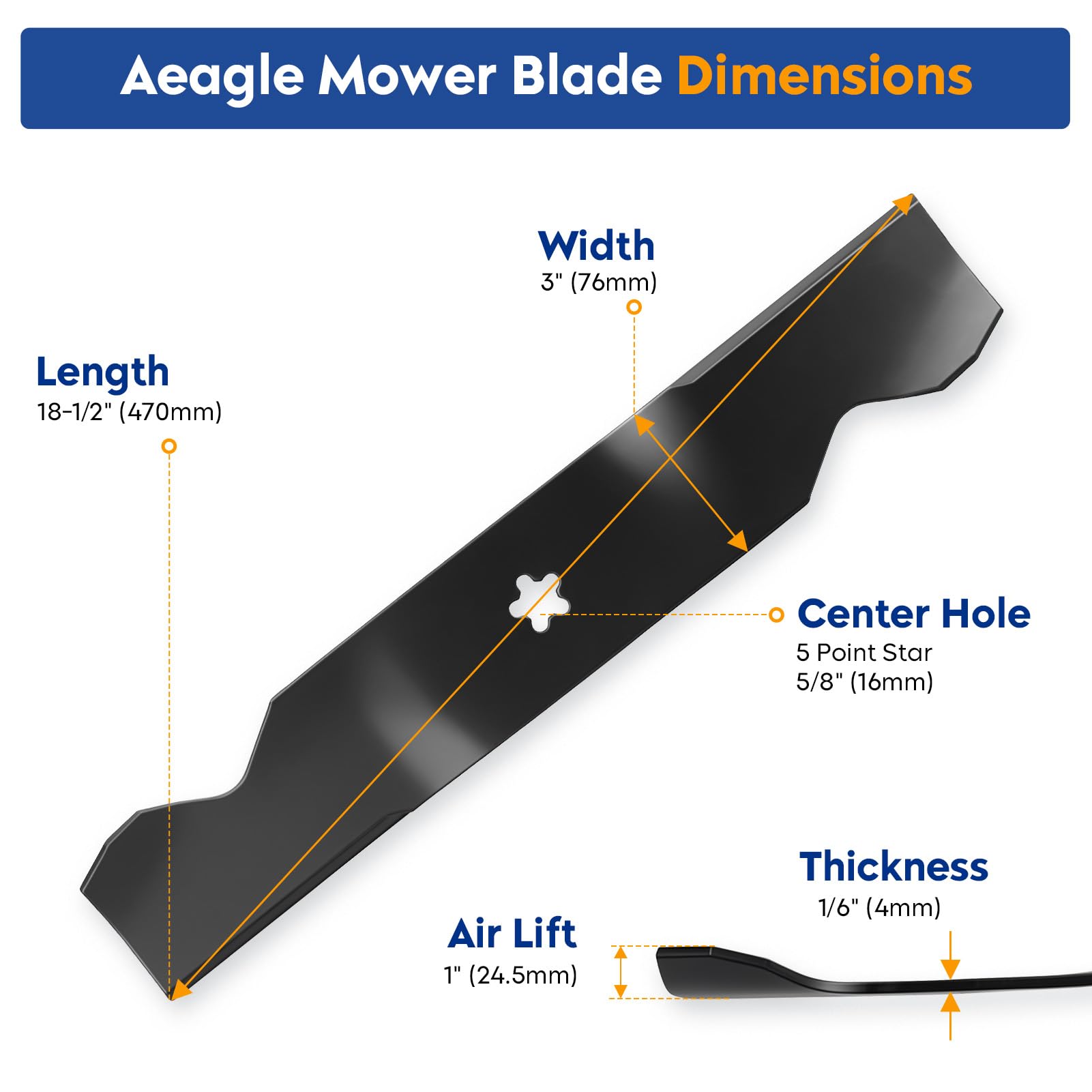 Amazon.com : Aeagle 532187256 High Lift Blades for Husqvarna Z254
