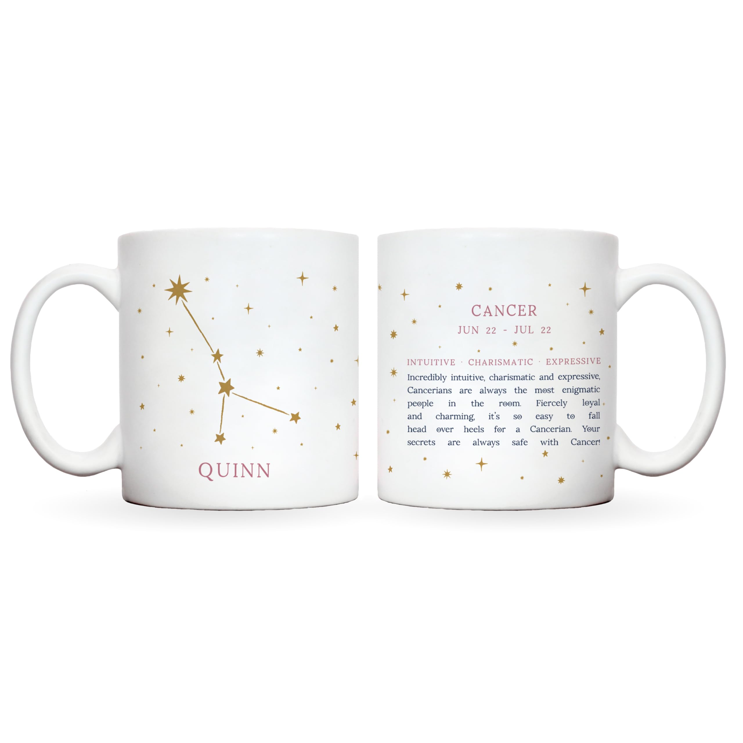Star constellation mug personalised | constellation map | constellation cup in 12 star signs with characteristics of that starsign | star sig constellation mugs for her | gifts for women (Cancer)