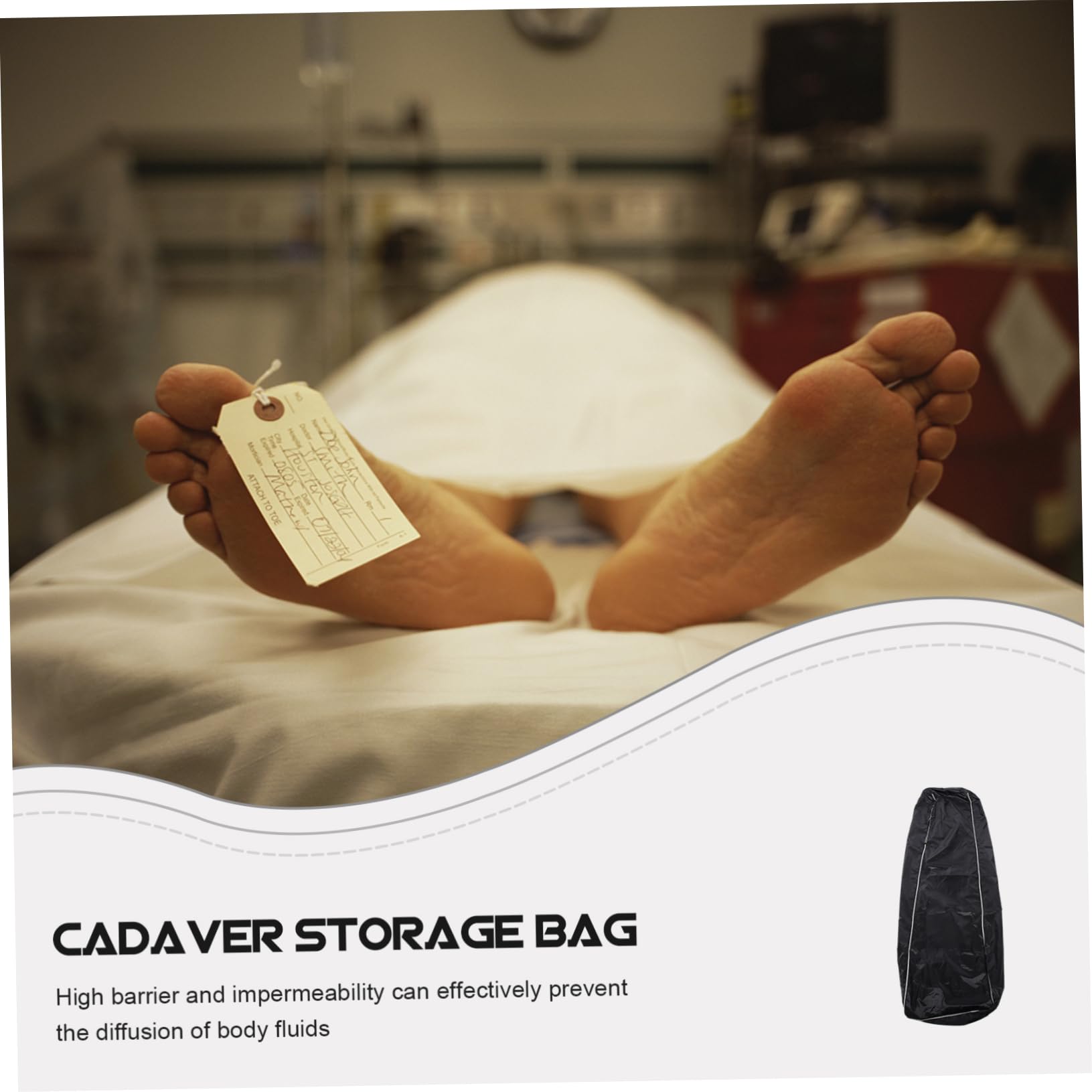 ULTECHNOVO Bolsa para Cadáveres Funerarios de Pvc Resistente E, Tamaño Estándar, Color Negro, Bolsa de Transporte Segura para Almacenamiento y Manejo en Morgues y Hospitales