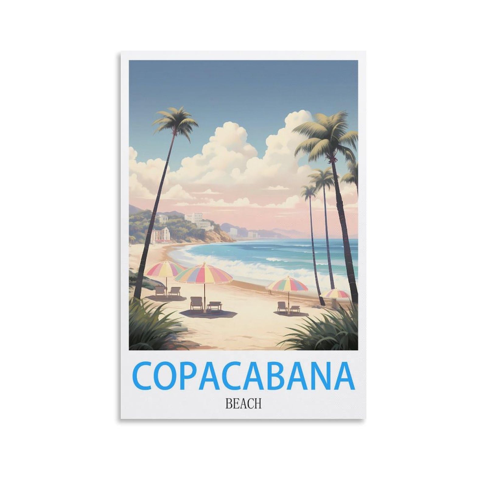 Metal Tin Sign Copacabana Beachs Wall Art Vintage Decor for Man Cave Garages Home Bedroom Retro Decor 15x30cm