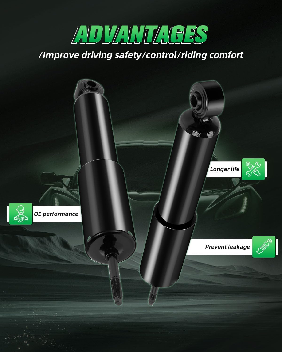 SCITOO Shocks, Front Gas Struts Shock Absorbers Fit for 2000 2001 2002 2003 2004 for Nissan Frontier 344469 32206 Set of 2