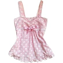 Y2K Cutecore Tank Top Tee Shirt Women Kawaii Coquette Cute Spaghetti Strap Cami Grunge Clothes