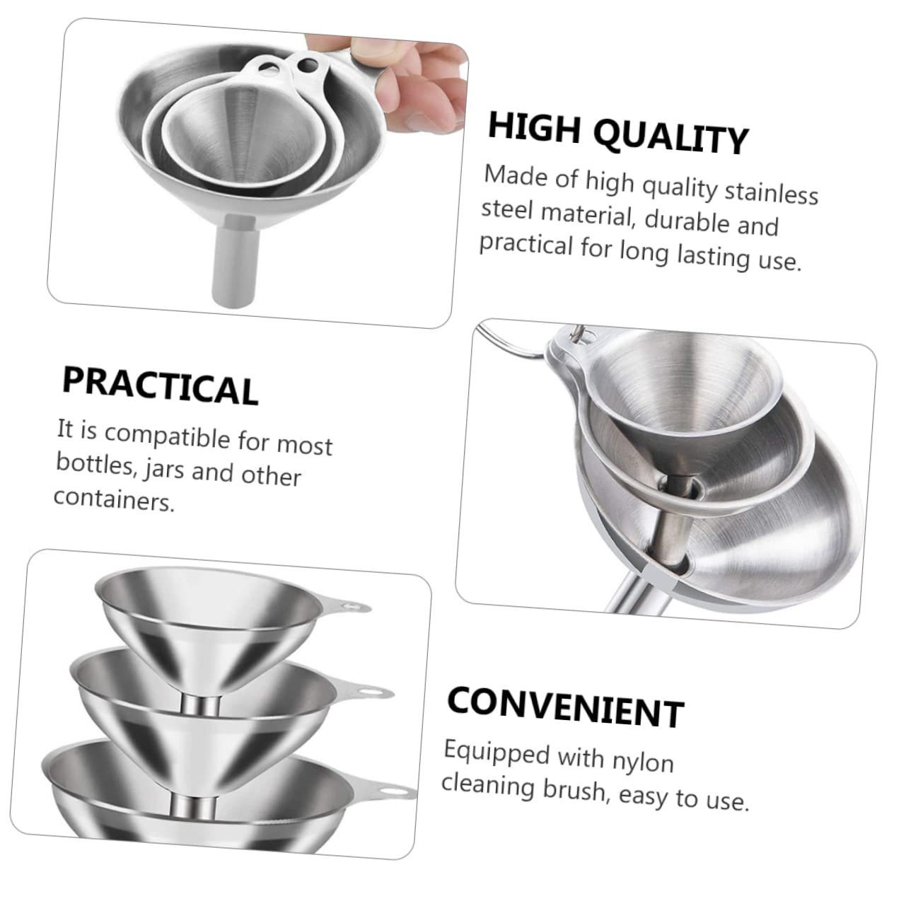 LABRIMP Imbuto in Acciaio Inox Per Cucina Per Trasferire Olio Liquidi Gancio Per Spazzola Accessorio Da Cucina