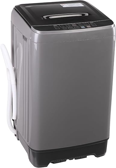 Washing Machine 15.6 lbs Automatic Laundry Machine 10 Programs, LED Display, 8 Water Levels Top Load Washer, High-efficiency Portable Compact Washer for Bath, Apartment, RV, Dorm