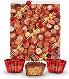 Reesse's Miniature Cups Valentine Day Milk Chocolate & Peanut Butter 2 Lb – Valentine Foils, Bulk Value Pack 2 Pounds Gift bag