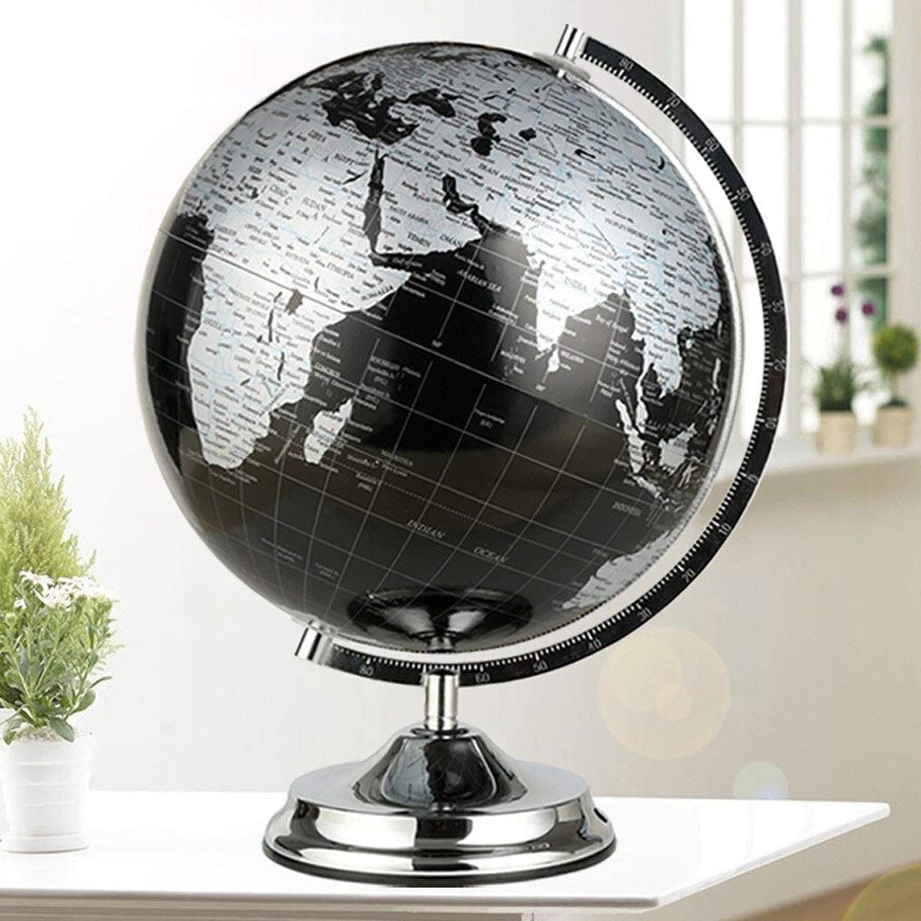 HRTC wereldbol Mappamondo Base in Metallo Vari Marcatori per Globo Rotante Ottimo per L'apprendimento della Geografia E Arredamento Perfetto per La Camera dei Bambini Manuale Pratico