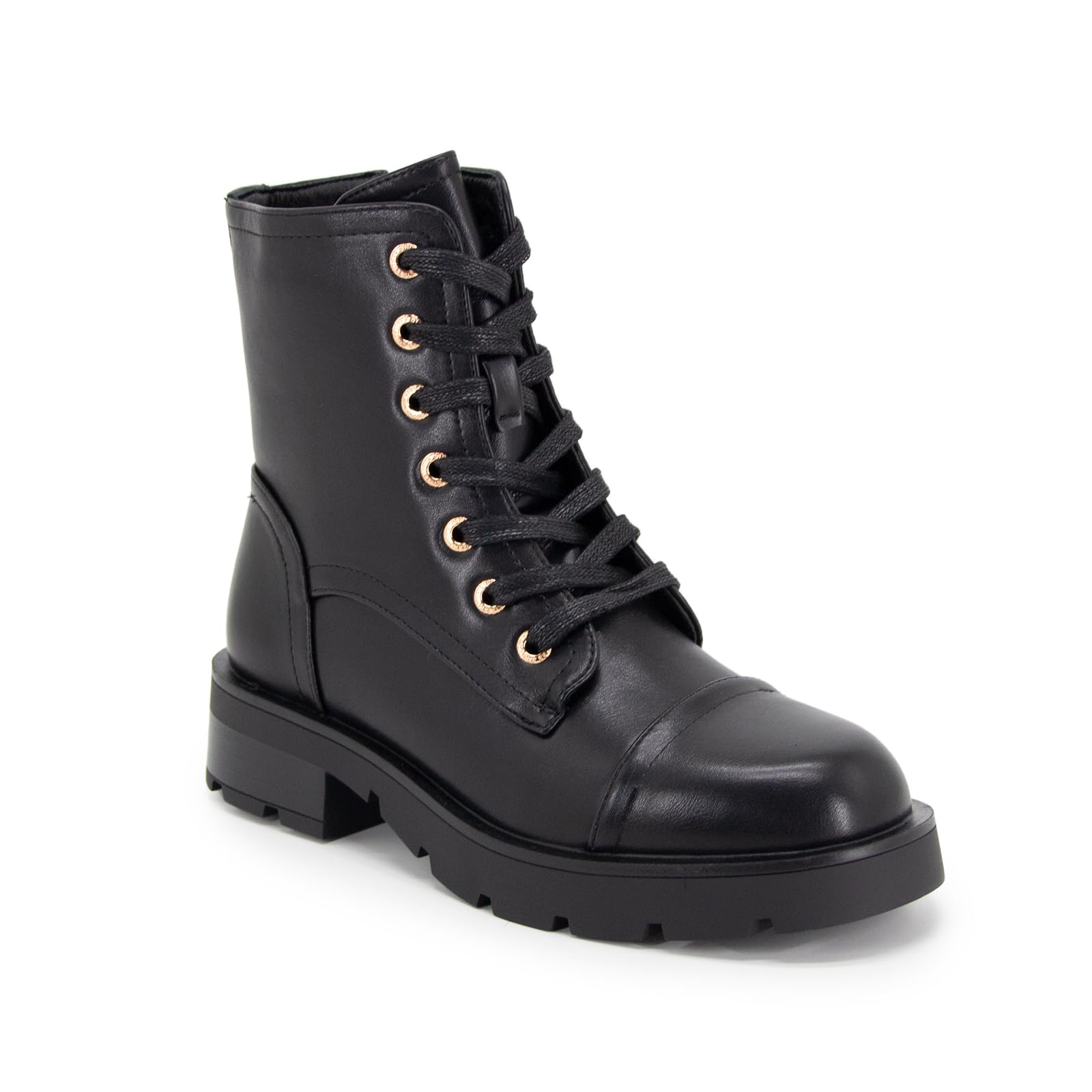 Combat Boots Ankle Bootie For Women Zipper Low Heel Combat boot for women