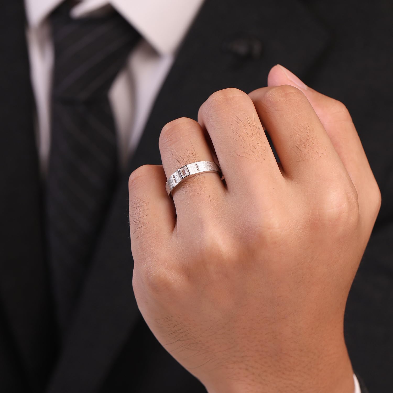 Meissa Anillos de Compromiso de Plata 925 Pareja Alianzas Ajustables Mujer 3.5mm & Hombre 4.6mm Joyas de Pareja para Boda Aniversario San Valentín Regalo para Ella y Él