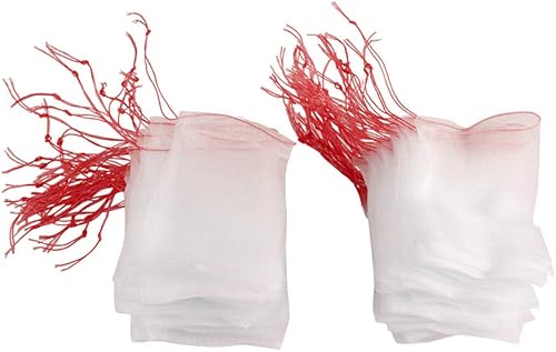 Fdit 100pcs Plantas Frutas Bolsas Cordón Malla Bolsa Contra Aves Jardinería Herramientas Fruta Malla Bolsa