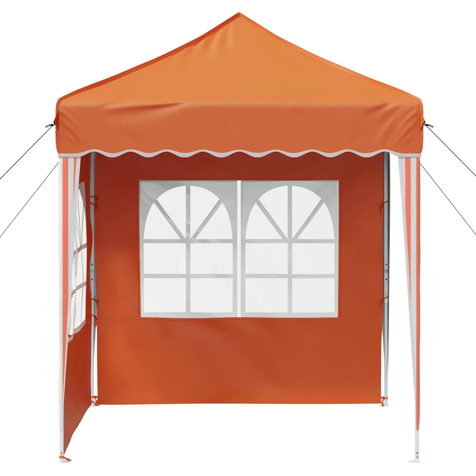 Namiot imprezowy Pop-up, pomarańczowy, z tkaniny Oxford, 195 x 195 x 245 cm, odporny na warunki atmosferyczne, z ochroną UV, składany, do ogrodu, na taras, kemping, festiwal, wesele i imprezę