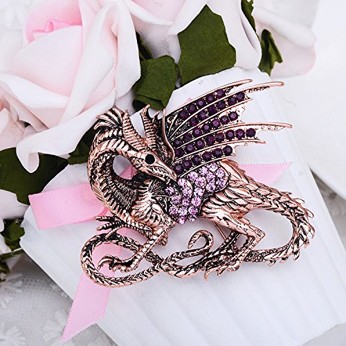 Medieval Dragon Crystal Rhinestone Animal Brooch pin decorative safety pins for clothing3