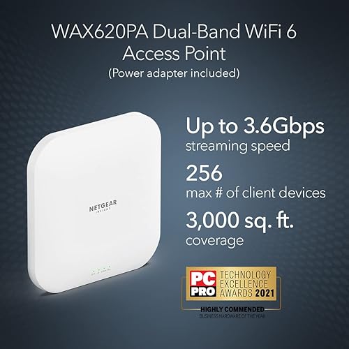Miniatura 14 de NETGEAR Punto de acceso inalámbrico administrado en la nube (WAX630PA) - WiFi 6 de doble banda AX6000 velocidad Hasta 600 dispositivos cliente