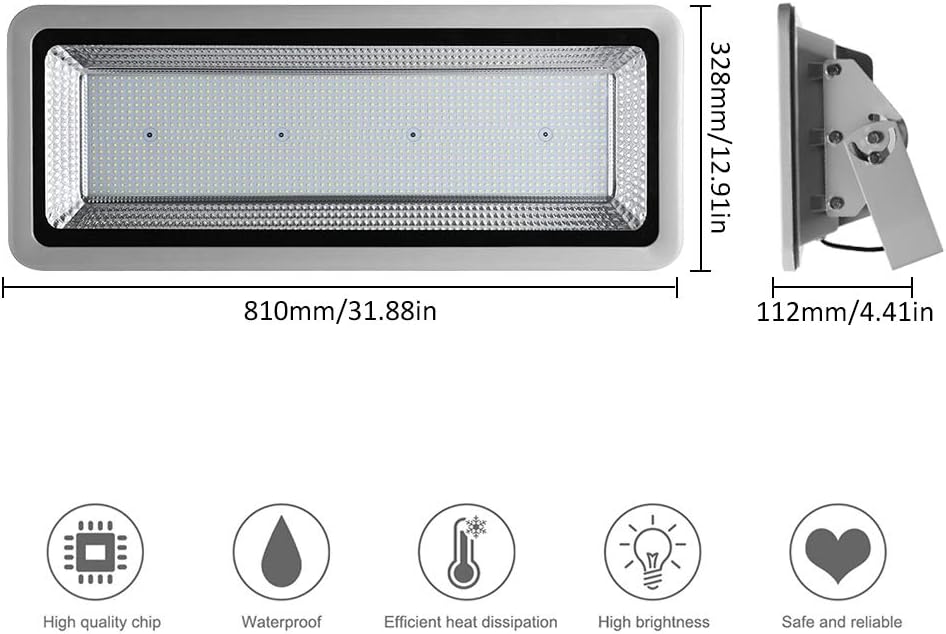 Gеt Dіѕсоunt 70% Prісе Missbee Super Bright 800W LED Flood Light, 88000lm Outdoor Landscape Flood Light, Security Light, 6000-6500K, Work for Garage, Garden, Lawn,Yard and Playground (Cold White)