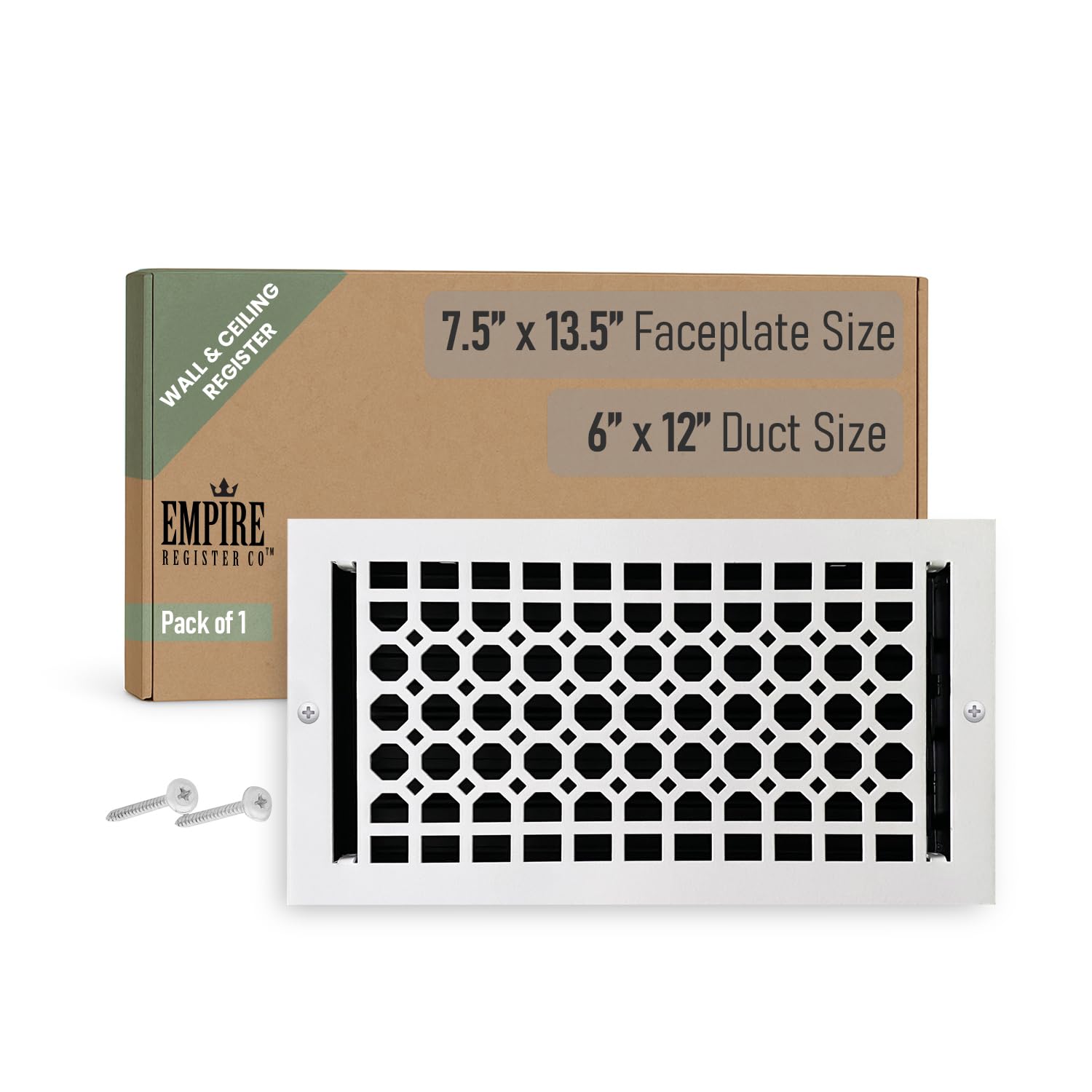 Photo 1 of Empire Register Co Wall & Ceiling Vent Cover - 6x12 Inch, White