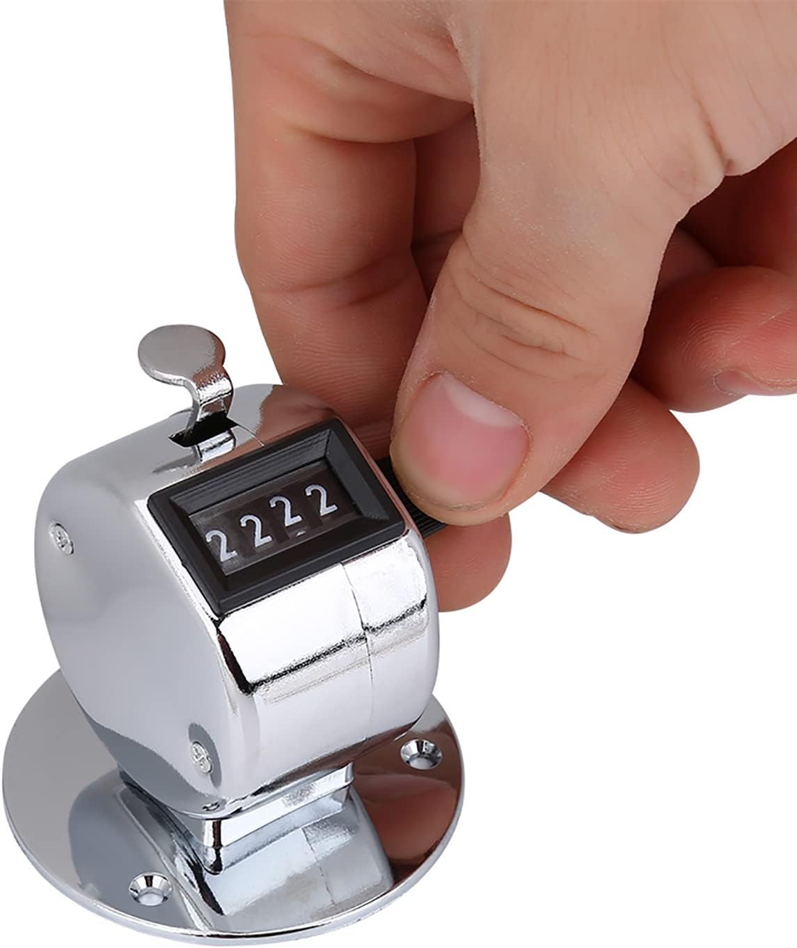 Alomejor 10Pcs 4 Digit Tally Hand Counters Metal Lightweight Ring Sports Games Golf Counter for Supermarket Counting