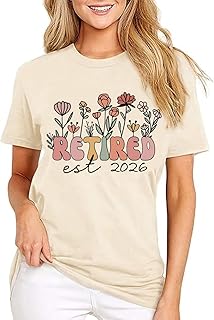 2026 Retirement Shirts Gift for Women Retired Gifts for Wife, Mom, Coworker, Boss Ideas Tops Tees