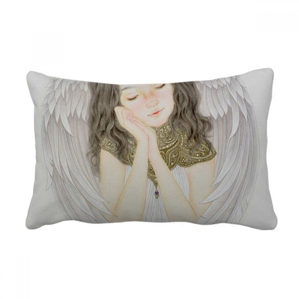 Coussin peinture chinoise multicolore canapé - Oreiller lombaire décoratif salon 40x60 cm