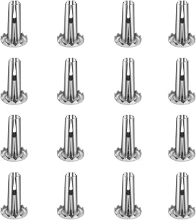 uvce-16Pcs Caster Socket Sleeve Round Inserts Caps, Mounting Stem Sockets for Stem Caster, Grip Ring Caster, Chair Legs, Wooden Furniture Replacement (Metal) Silver
