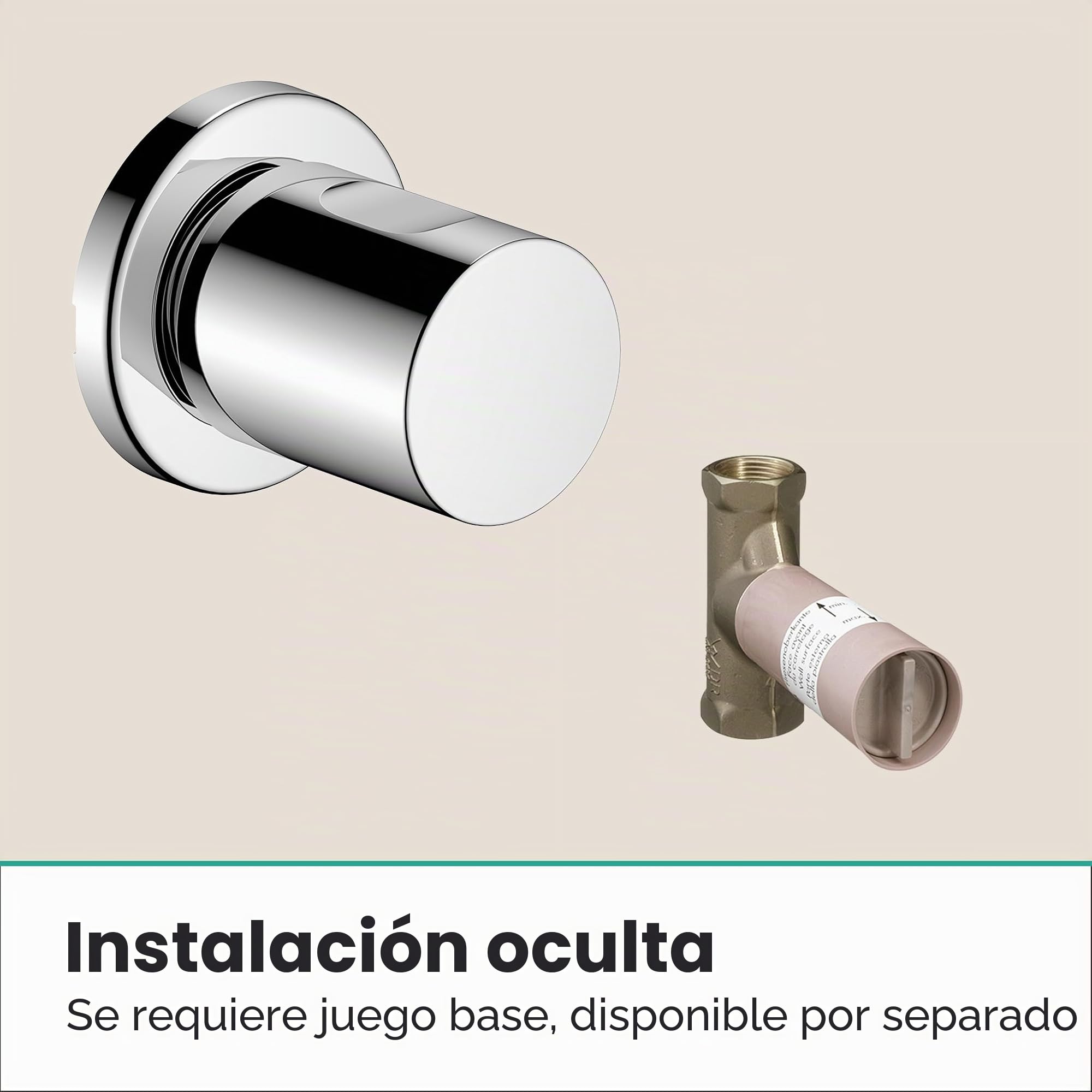 hansgrohe Zesis S - llave de paso empotrada, set básico adecuado y prolongación (25mm) disponibles por separado cromo, 74997000