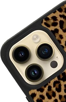 Apple iPhone 15 Pro ile Uyumlu Leopar Desenli Silikon Kılıf, Siyah, Darbelere ve Çiziklere Karşı Koruma