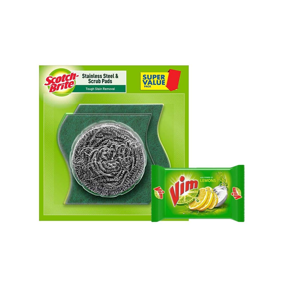 TIELO VIM DISHWASH BAR 250GM + SCOTCH BRITE SCRUBBER (B0D1T964P8) Amazon Price History, Amazon Price Tracker