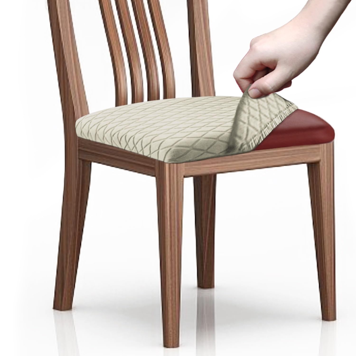 Funda Asiento Silla Fundas Sillas Ajustables Funda Sillas Comedor Fundas para Sillas de Oficina Funda De Silla Universal Fundas Elásticas para Sillas Funda Silla Escritorio ( Color : Beige , Size : Se