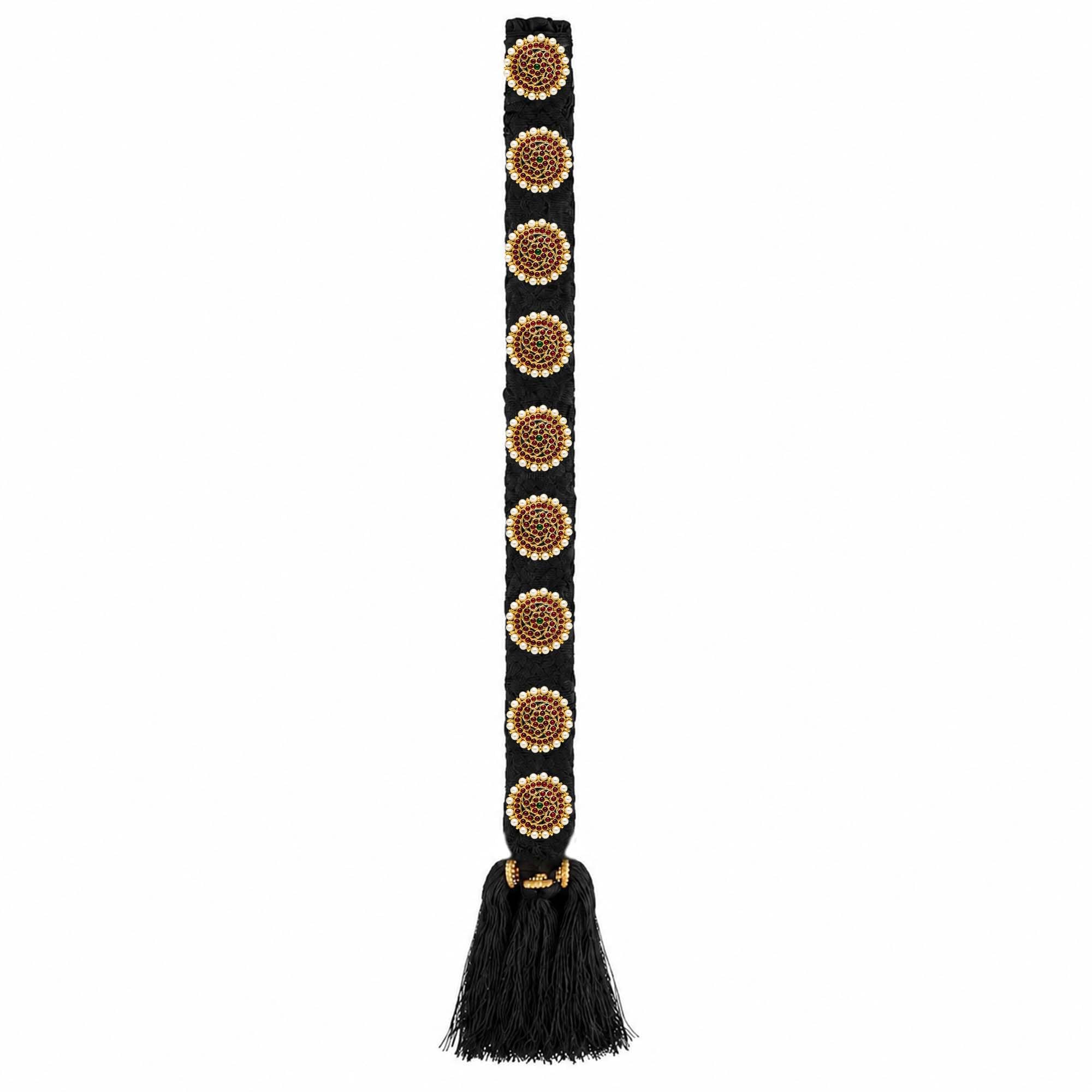 VAMA FASHIONS Traditional Pula Poola Jada Billalu Hair Choti Ornaments Beera Bharatanatyam Kuchipudi Classical Dance Jewellery for Women & Girls (Jada Classical Dance)-picture-21