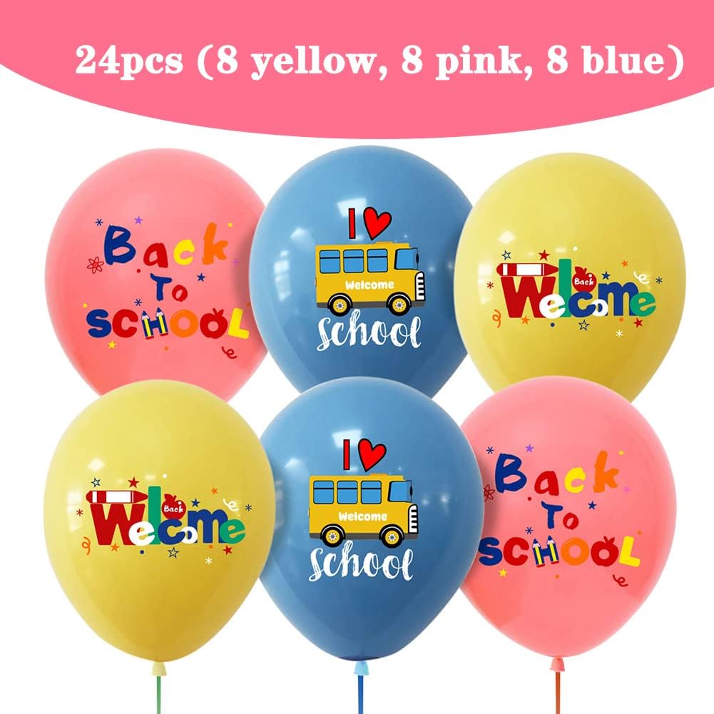 24PCS Back to School Season Balloons, First Day of School Balloons