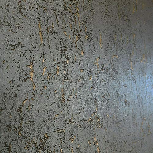 Wallcoveringsmart WMSR21040601 Faux Cork Industrial Dark Gray Silver Bronze Gold Metallic Luxury Unique Modern Contemporary Wallpaper thumb #6
