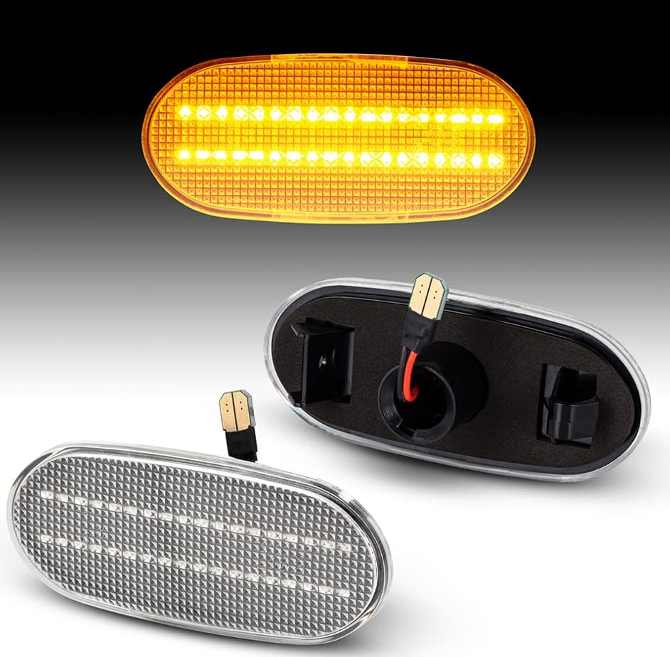 Miniatura 8 de POPMOTORZ Juego de 2 luces LED de señalización de giro lateral para VW C-rafter 2006-2018 Mercedes Sprinter W906 2006-2018 (Lente transparente)