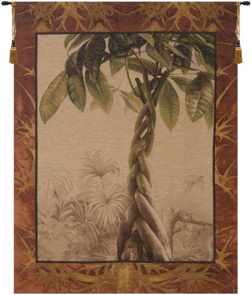 Charlotte Home Furnishings Inc. Le Ficus French Tapestry Wall Hanging, 40 X 30 Inch, Viscose Cotton And Polyester Blend Wall Art, Woven In France, Perfect For Home Decor And Wall Decor