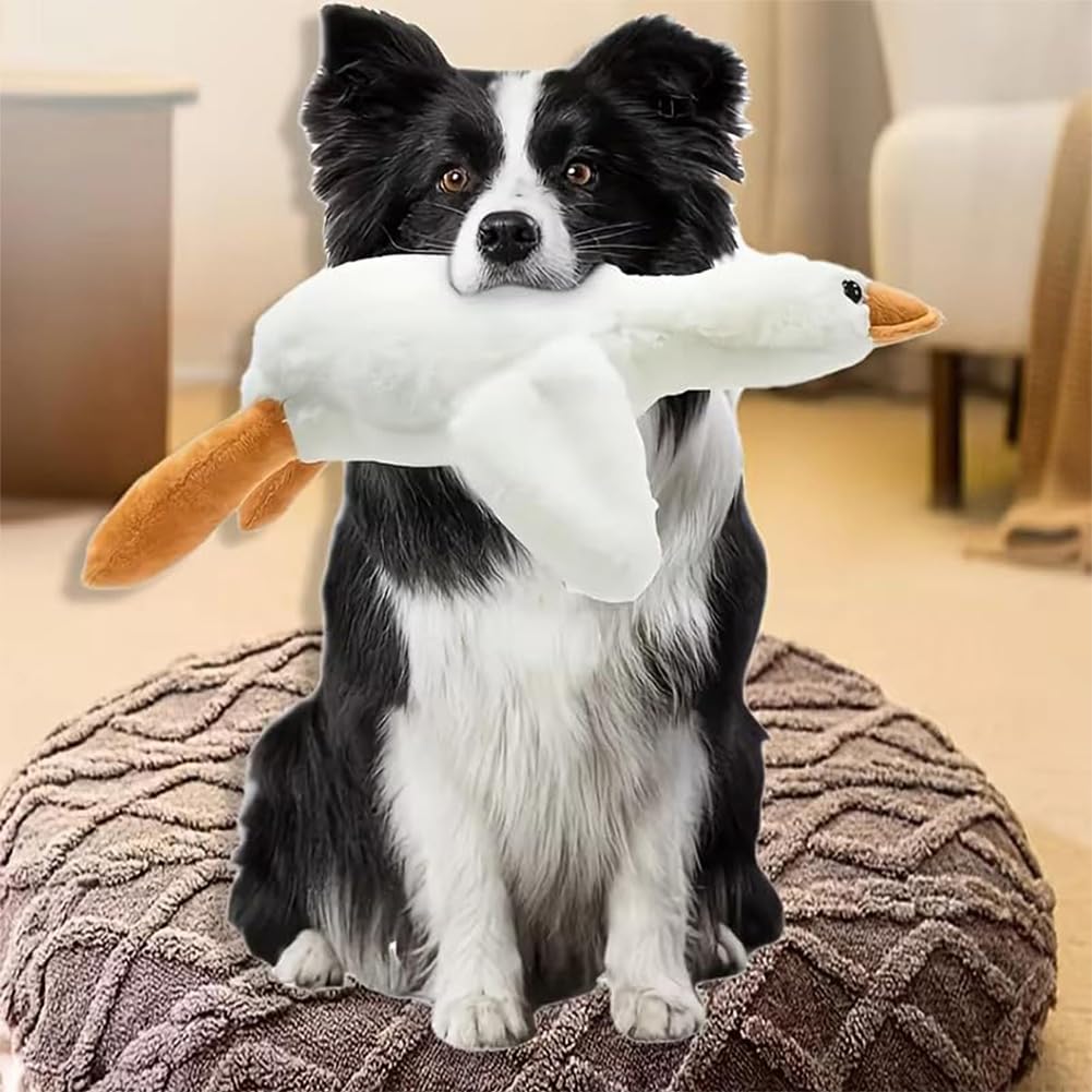 Large Plush White Duck Dog Toy, 2026 New Enrichment Large White Puppy Plush, 50cm Cute Goose Stuffed Animal Duck Plushs Toys, Realistic Goose, for Dogs Chewing, Playing (Mix)
