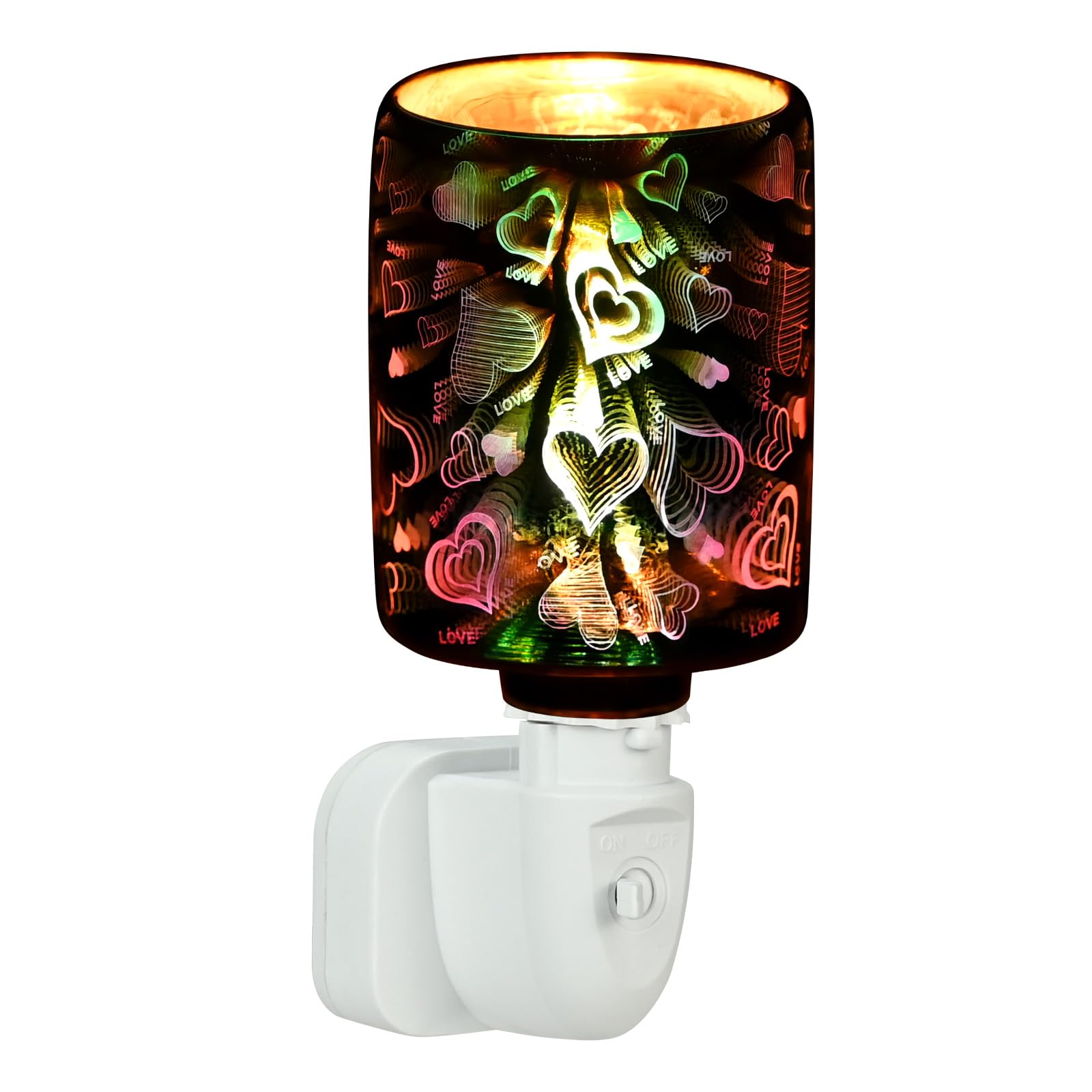 3D Plug in Wax Melt Burners - Metal Wax Melt Electric Scent Diffuser, Safe Flameless Aroma Design Lamp, Plug in Wax Melt Gifts for Women Girlfriend Home Fragrance Office Bedroom Decor (Heart-shaped)