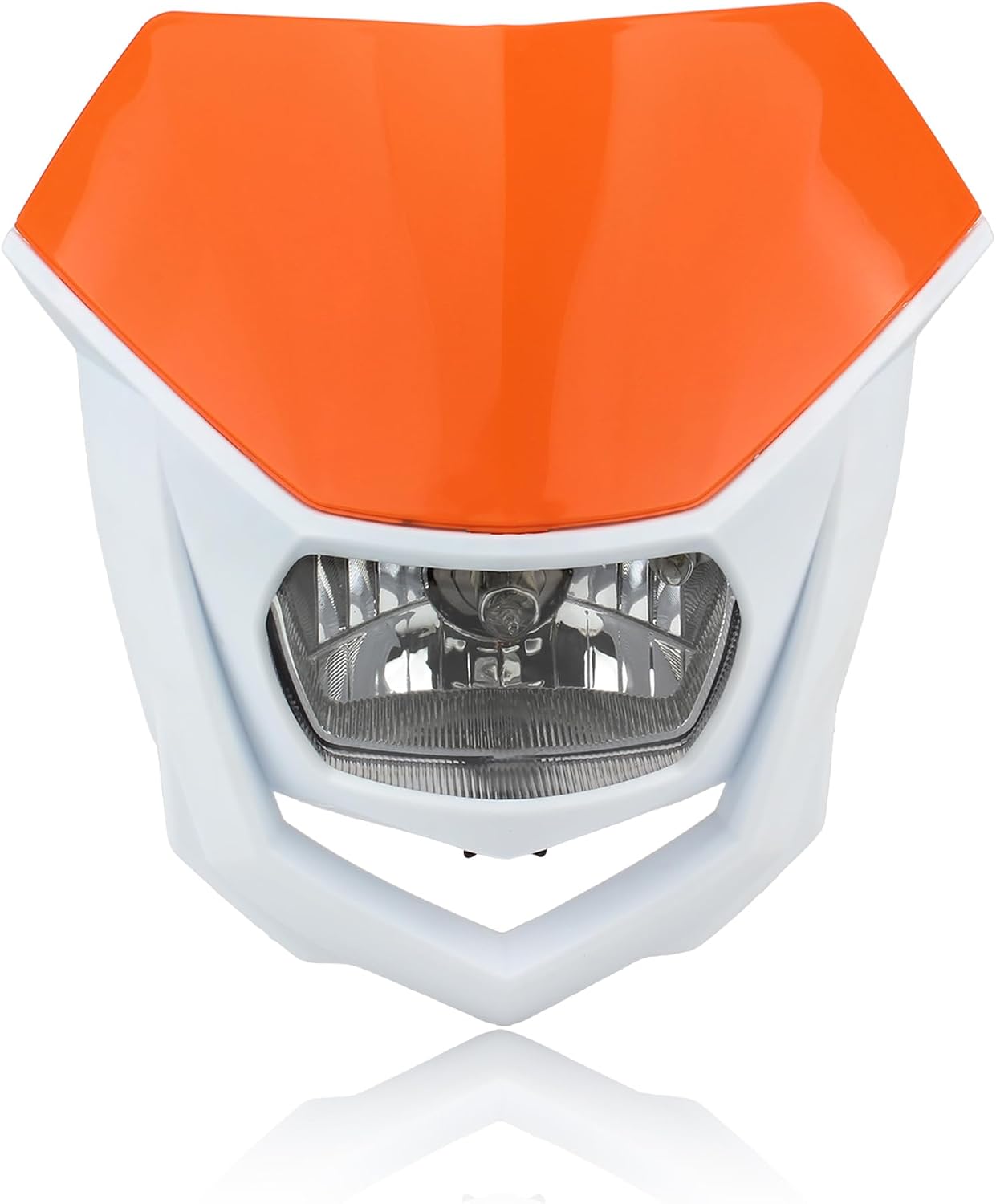 LED Headlight Dirt Bike Headlamp Plate Compatible with Motorcycle Pit Bike CB CRF XL XR NX 125 250 Orange White