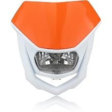 LED Headlight Dirt Bike Headlamp Plate Compatible with Motorcycle Pit Bike CB CRF XL XR NX 125 250 Orange White