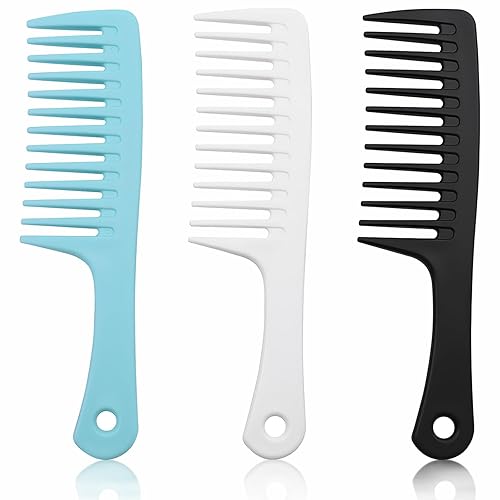 Miniatura 1 de Peine de dientes anchos y peine desenredante de cabello grande, cepillo duradero para peinar y cuidar el cabello profesional, adecuado para cabello
