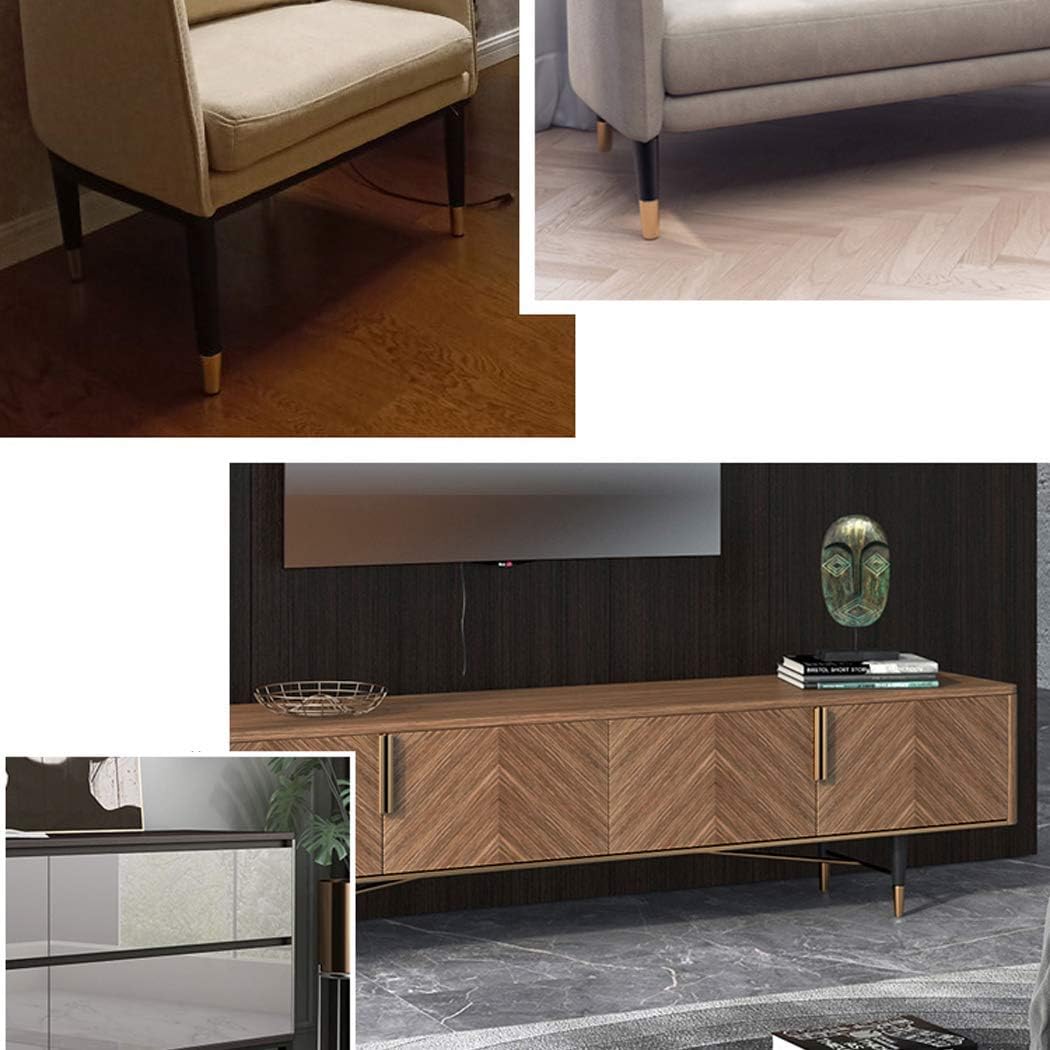 4 Furniture Support Legs, Metal Straight Cone Furniture Legs Sofa Legs Cabinet Legs Cabinet Legs Table Legs Furniture Replacement Legs, Black Gold(30cm/11.8in)