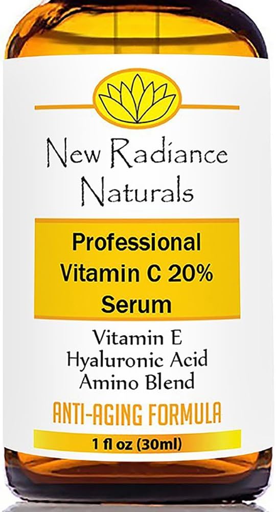 Organic Anti-Aging Vitamin C Serum With 20% Vitamin C + E + 11% Hyaluronic Acid + MSM For Fading Wrinkles, Freckles, Acne Scars, Discoloration & Age Spots On Face And Hands. 1 Ounce.