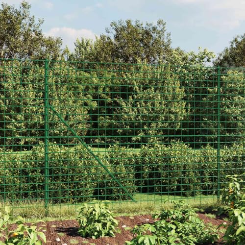 Solivagant Clôture en Treillis métallique Vert 1,8x10 m Acier galvanisé,(19.15 KG)